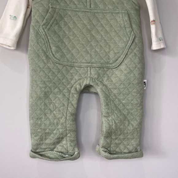 Rabbit + Bear by Emily and Oliver organic cotton overall set size 6-9 month - Picture 3 of 10